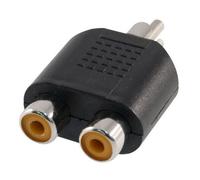 Goobay Adaptador de Audio Mono 2xRCA a RCA Hembra/Macho Negro