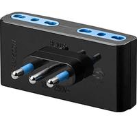 Goobay - Adaptador Italiano (16 A, 4 Conectores Tipo L), Color Negro