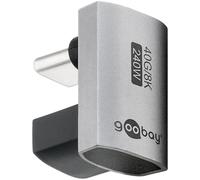 goobay Adaptador USB-C 240W 40 Gbit extensión 180° en Forma de U USB4 (Macho a Hembra) / Adaptador USB 4.0 8K@60 Hz, Compatible con Versiones anteriores USB 3.1, USB 2.0, 74445