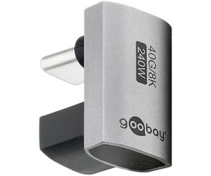 goobay Adaptador USB-C 240W 40 Gbit extensión 180° en Forma de U USB4 (Macho a Hembra) / Adaptador USB 4.0 8K@60 Hz, Compatible con Versiones anteriores USB 3.1, USB 2.0, 74445