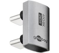 goobay Adaptador USB-C 240W 40 Gbit extensión 180° en Forma de U USB4 (Macho a Macho) / Adaptador USB 4.0 8K@60 Hz, Compatible con Versiones anteriores USB 3.1, USB 2.0, 74446