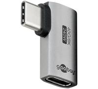 goobay Adaptador USB C 240W 40 Gbit extensión 90° Horizontal USB4 (Macho a Hembra) / Adaptador USB 4.0 8K@60 Hz, Compatible con Versiones anteriores USB 3.1, USB 2.0, 74441