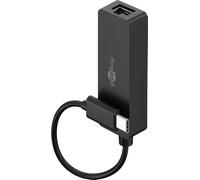 goobay Adaptador USB-C a Ethernet Gigabit RJ45, Negro, 10/100/1000 Mbps, Compatible con Windows y macOS, conexión Estable para portátil, PC o MacBook, Plug & Play sin Drivers, USB 3.1 Alta Velocidad