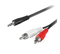 Goobay Audio Video cable (Enchufe estéreo de 3.5 mm a 2 clavijas RCA) 0.5 m