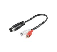 Goobay AVK 102-020 0.2m 0,2 m 5-pin DIN 2 x RCA Negro - Adaptadores de cable de vídeo (0,2 m, 5-pin DIN, 2 x RCA, Negro, Macho/Hembra)