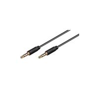 goobay AVK 182-0050 Mini Cable AUX, Cable de Audio, Cable de conexión, Cable de Jack, Conector de 3,5 mm (4 Pines, estéreo) > Jack 3, 5 mm (4 Pines, estéreo), 4 Pines, 0,5 Metros, Negro