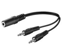 Goobay AVK 325-020 0.2m cable de audio 0,2 m 3.5mm Negro - Cables de audio (3.5mm, 0,2 m, Negro)