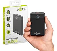 GOOBAY 65868 - Batería externa, Li-Po, 10000 mAh, 1 USB-a, 1 USB-C, negr