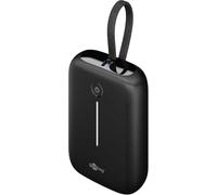 goobay Batería Externa de 10000 mAh con Cable USB-C Integrado de 13 cm, Cargador rápido 20V Quick Charge/Power Delivery - Compacto e Ideal para Viajes, para Samsung,Xiaomi, Apple iPhone o iPad, 76251