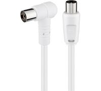 Goobay 67360 - Cable coaxial (IEC, IEC, 2,5 m, Macho/Hembra, Blanco, 75 Ω)