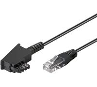 goobay Cable 71812 de router, cable telefónico, cable de conexión para DSL/ADSL/VDSL, enchufe TAE-F a enchufe RJ45 (8P2C), negro,