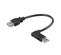 Goobay Cable Acodado USB-A a USB-A Macho/Hembra 0.15m Negro