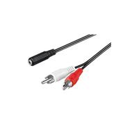 goobay Cable adaptador audio 3,5 mm jack hembra a 2 RCA macho estéreo, 1,4 m, AUX a cinch L/R, para amplificador, receptor, altavoces y equipo HiFi, 50442