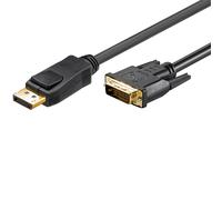 Goobay Cable adaptador DisplayPort/DVI-D de 5 m [Contactos chapados en oro, Displayport con mecanismo de bloqueo]