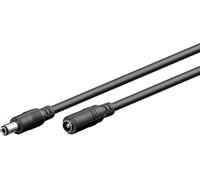 goobay Cable alargador CC 1,5m - 5,5x2,5mm, Conector y Enchufe, Negro, para 5-24V y hasta 5A, Ideal para LED, routers, cámaras, 76672