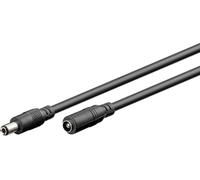 goobay Cable alargador CC 5m - 5,5x2,5mm, Conector y Enchufe, Negro, para 5-24V y hasta 5A, Ideal para LED, routers, cámaras, 76673