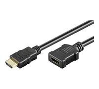 goobay Cable alargador HDMI de 1,00 m de canal de retorno de audio, contactos dorados, ultra HD (4K) HDMI negro [1 x HD