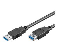 Goobay Cable alargador USB 3.0 SuperSpeed de 1,8 m, negro [Conector USB 3.0 (tipo A) > toma USB 3.0 (tipo A)]