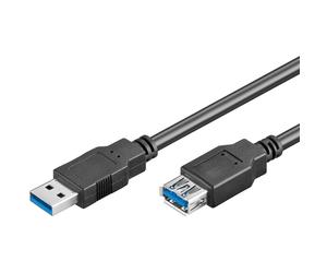 Goobay Cable alargador USB 3.0 SuperSpeed de 1,8 m, negro [Conector USB 3.0 (tipo A) > toma USB 3.0 (tipo A)]
