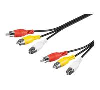 Goobay Cable AV 3xRCA Macho/Macho 3m Negro