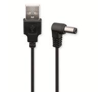 Goobay Cable de Alimentación Acodado USB a DC 2.5x5.5mm 1m Negro