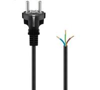 Goobay Cable de Alimentacion CEE7 Recto Macho a Bornes 1.5m Negro
