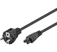 goobay Cable de alimentación de protección de Contacto Macho a IEC C5 Hembra 2 m/Cable de alimentación de 2,5 amperios/Ideal para TV, Monitor, Ordenador portátil, Fuente de alimentación; DJ, 70765