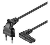Goobay 97355 Cable de alimentación Euro acodado en Ambos Lados; Enchufe Euro Negro (Tipo C, CEE 7/16) > Toma de Aparato C7, Compatible con TV Samsung, LG, Philips, ps4 etc. / 5 m