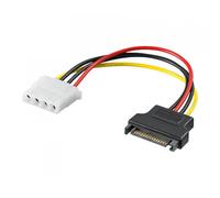 Goobay Cable de Alimentación Interna SATA Macho a Molex Hembra 15cm Negro