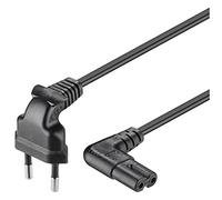 goobay Cable de alimentación Negro 2 metros Tipo 8 acodado 16 amps Macho a hembra
