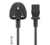 goobay - Cable de alimentación para aparatos de frío (1,5 m, Enchufe británico de 3 Clavijas Tipo G, BS 1363), Color Negro