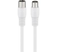 Goobay - Cable de Antena (Class A, 85 dB, 2 Conectores apantallados, 3 m, Conector coaxial Macho a Conector coaxial Hembra), Color Blanco