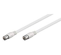 Goobay - Cable de Antena (Class A, 85 dB, 2 Conectores apantallados, 3 m, Conector coaxial Macho a Conector coaxial Hembra), Color Blanco