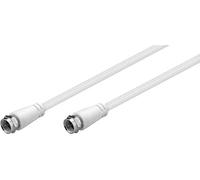 Goobay - Cable de antena satélite (clase 95 dB, 3 x apantallados, clase 95 dB, 3 x apantallados, 1 m, conector F macho a conector F macho, apantallado), color blanco