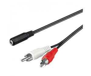 Goobay Cable de Audio 2xRCA a Jack 3.5mm Macho/Hembra 25cm Negro
