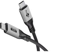 goobay Cable de carga USB-C 1,5 m - USB4 versión 2.0, 240 W, 5A, 80 Gbit/s, Power Delivery, funda textil, compatible con portátiles de alto rendimiento, funciones multimonitor y componentes de gaming