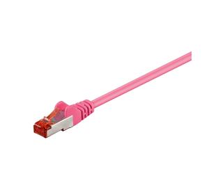 Goobay Cable de conexión CAT 6 de 1 m, S/FTP (PiMF), magenta