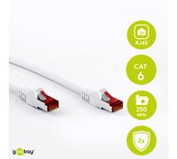 Goobay Cable de conexión CAT 6 de 7,5 m, S/FTP (PiMF), blanco