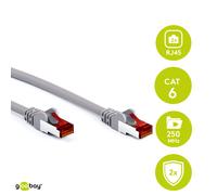 Goobay Cable de conexión CAT 6, S/FTP (PiMF), gris 15m LSZH sin halógenos, cobre
