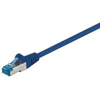 Goobay Cable de conexión CAT 6a, cable Ethernet, doble blindaje, S-FTP hasta 10000 Mbits, 500 Mhz, libre de halógenos, conectores RJ-45, contactos chapados en oro, 92726,7,5 m, azul