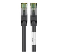 Goobay Cable de conexión CAT 8.1, S/FTP (PiMF), negro 0,5 m