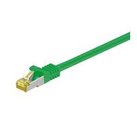 Goobay Cable de conexión RJ45 de 1,5 m CAT 6A S/FTP (PiMF), 500 MHz, con cable bruto CAT 7, verde LSZH libre de halógenos, cobre