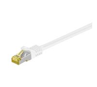 Goobay Cable de conexión RJ45 de 10 m CAT 6A S/FTP (PiMF), 500 MHz, con cable bruto CAT 7, blanco LSZH sin halógenos, cobre