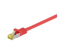 Goobay Cable de conexión RJ45 de 3 m CAT 6A S/FTP (PiMF), 500 MHz, con cable bruto CAT 7, rojo LSZH sin halógenos, cobre