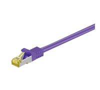 Goobay Cable de conexión RJ45 de 3 m CAT 6A S/FTP (PiMF), 500 MHz, con cable bruto CAT 7, violeta LSZH sin halógenos, cobre