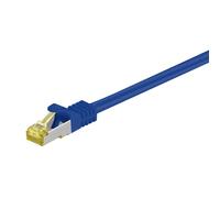 Goobay Cable de conexión RJ45 de 5 m CAT 6A S/FTP (PiMF), 500 MHz, con cable bruto CAT 7, azul LSZH sin halógenos, cobre