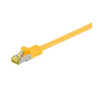 Goobay Cable de conexión RJ45 de 7,5 m CAT 6A S/FTP (PiMF), 500 MHz, con cable bruto CAT 7, amarillo LSZH sin halógenos, cobre