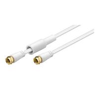 Goobay - Cable de conexión satélite plano/cable coaxial/cable TV extrafino/conector F dorado (Quick) a conector F (Quick) / doble apantallado / 80 dB / 5m, 67296
