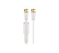 Goobay - Cable de conexión satélite plano/cable coaxial/cable TV extrafino/conector F dorado (Quick) a conector F (Quick) / doble apantallado / 80 dB / 10m, 67298