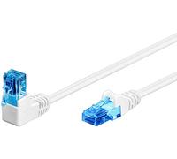goobay Cable de red 51536 CAT 6A, 90 grados, Ethernet, Playstation, Xbox, LAN, DSL, U/UTP, RJ45, color blanco, 1 m